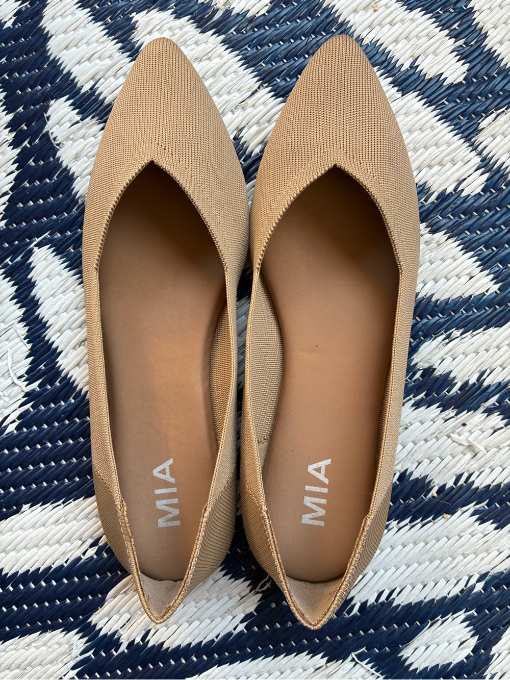 MIA Kerri Flannel Pointed Toe Flats in sand